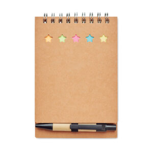 Blocco notes con penna e fogli
