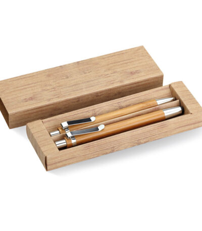 Set penna e matita in bambu