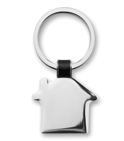 Portachiavi casa in metallo - Nero - taglia 3,7x3x0,2 cm