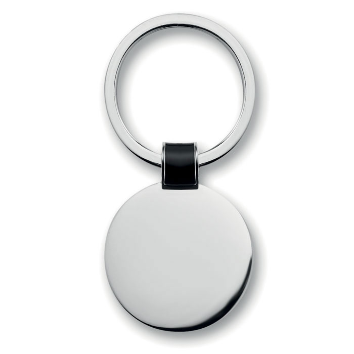 mo8462-03 Portachiavi circolare in metal - Nero - taglia Ø3,4 x 0,2 cm