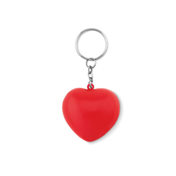 Portachiavi cuore in pu - Rosso - taglia 4,2x3,1x4,4 cm