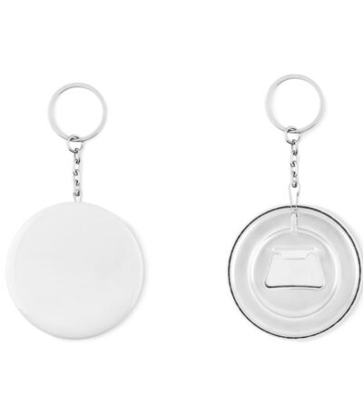 Portachiavi con apribottiglie - Argento opaco - taglia Ø6 cm