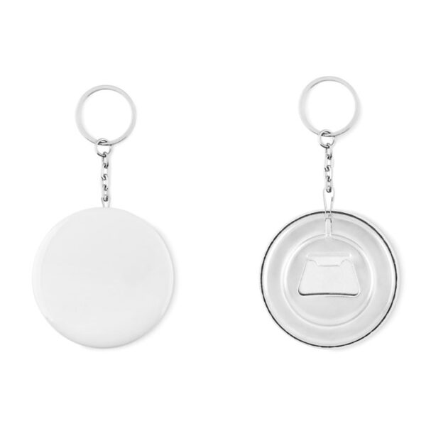Portachiavi con apribottiglie - Argento opaco - taglia Ø6 cm