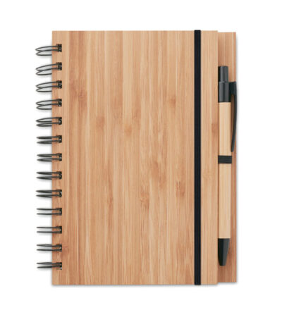 Notebook in bamboo con penna