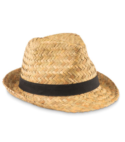 Cappello in paglia naturale - Nero - taglia Ø27x12cm