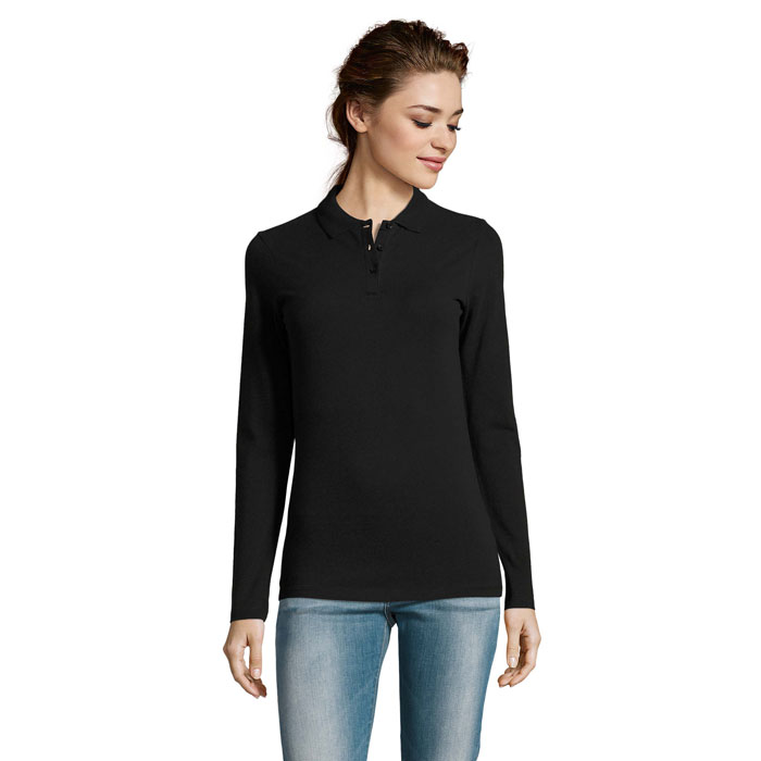 s02083-bk Perfect polo lsl donna 180
